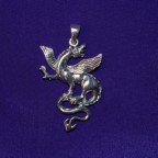 Fierce Dragon silver pendant